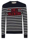 Valentino Garavani Crewneck Sweater With Bold Jacquard Motif In Multi