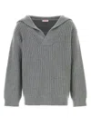 Valentino Collar Fold-over Cashmere Sweater