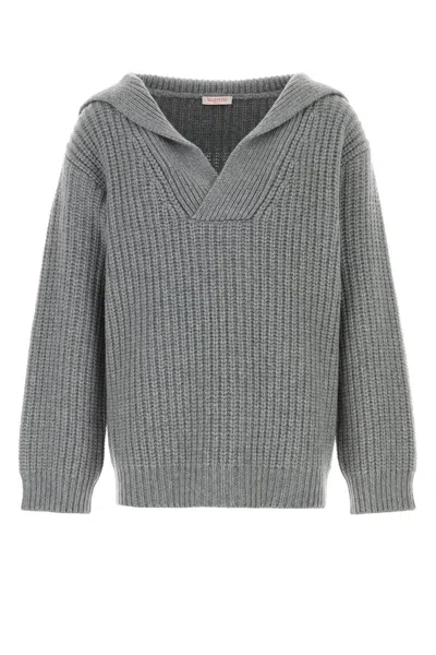 VALENTINO VALENTINO GARAVANI GREY CASHMERE SWEATER