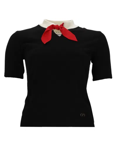 Valentino Maglia In Lana Con Fiocco In Black