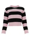 Valentino Striped Virgin Wool Jumper In Taffynero
