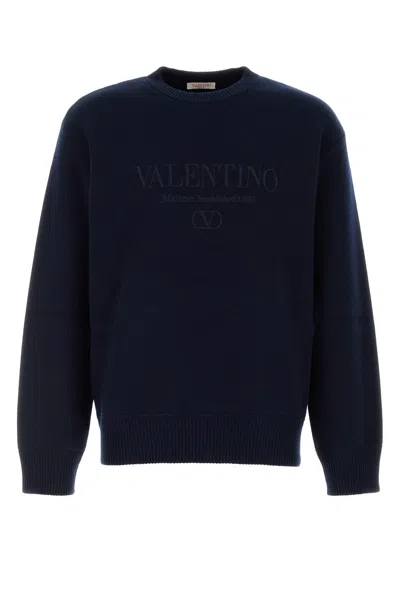 VALENTINO VALENTINO GARAVANI DARK BLUE WOOL SWEATER