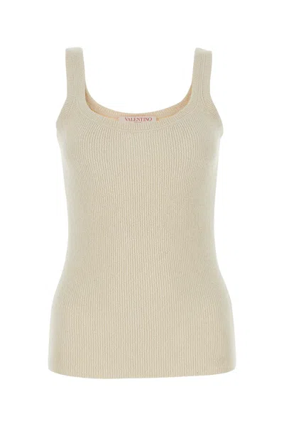 Valentino Garavani Sand Silk Tank Top In Neutral