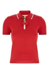 Valentino Knitwear With Cherry Detail And Polo Collar In Red
