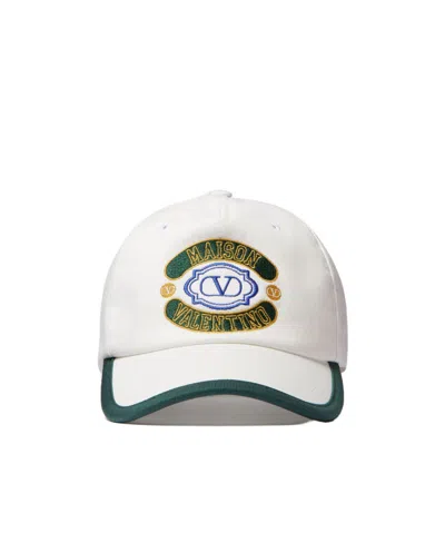 Valentino Garavani Maison Valentino Baseball Cap In White