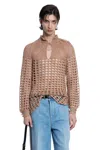 Valentino Garavani Multicolor Crochet Sweater In Brown