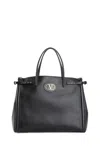 Valentino Logo-plaque Tote Bag In Black