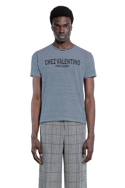 VALENTINO MAGLIETTA A RIGHE IN COTONE E LINO CHEZ VALENTINO