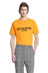 Valentino Cotton T-shirt With Chez Print In Orange