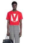 Valentino Crewneck Graphic Print T-shirt Logo In Red