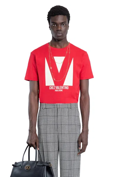 VALENTINO COTTON T-SHIRT WITH CHEZ VALENTINO PRINT