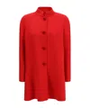 Valentino Single-breasted Compact Drap Coat In Red