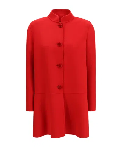 VALENTINO VALENTINO MANDARIN COLLAR COMPACT COAT