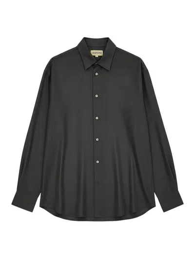 Valentino Maniche Lunghe Shirt In Black