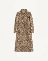 Valentino Manteau En Drap De Laine À Imprimé Animalier Femme Animalier 46 In Brown