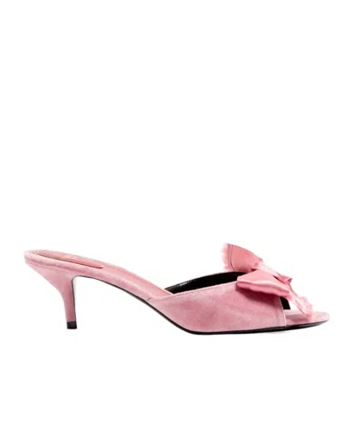 Valentino Garavani Marie A Velvet Slide Sandal 55mm Woman Pink 38