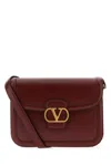 Valentino Womens Brick Ruby 9to5 Small Leather Shoulder Bag In Burgundy