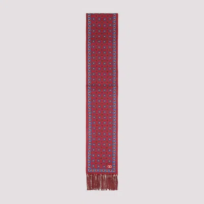 VALENTINO MAROON GEOMETRIC PATTERN SCARF