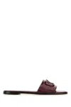 Valentino Maroon Leather Sandals In Multi