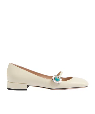 VALENTINO GARAVANI VALENTINO PRESHOES EMBELLISHED SQUARE TOE BALLET FLATS