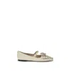 Valentino Mary-jane Bowow Ballerina In Kidskin With Studs In White