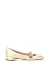 Valentino Mary Jane Metallic Leather Ballet Flats