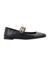Valentino Vlogo Mary Jane Leather Ballerina Flat In Black