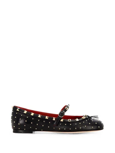 Valentino Garavani Valentino Mary-jane Rockstud Nappa Ballerinas 05mm In Black