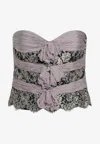 Valentino Mauve Chiffon Silk Top In Gray