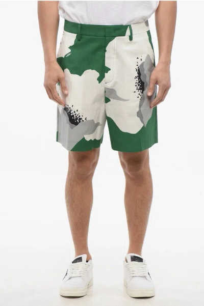 VALENTINO MAXI FLORAL PATTERNED POPELINE SHORTS