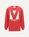 Valentino Oversized Logo Crew Neck Sweatshirt In Red