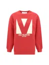 Valentino Oversized Logo Crew Neck Sweatshirt In Red
