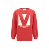Valentino Oversized Logo Crew Neck Sweatshirt In Red