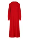Valentino Maxi Silk Dress With Shawl In Red
