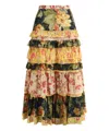 Valentino Multicolor Apres Lhiver Tiered Skirt In Multi