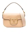 Valentino Maxi-vlogo Leather Bag In Nude
