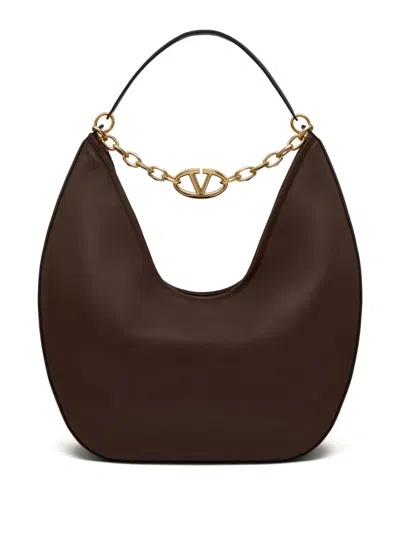 Valentino Garavani Maxi Vlogo Moon Shoulder Bag In 褐色