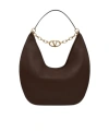Valentino Maxi Vlogo Moon Shoulder Bag In Black