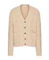 Valentino Wool Cardigan With Toile Iconographe Pattern In Beige