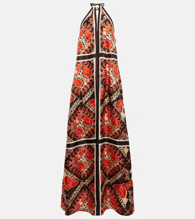 halter neck layered dress Inés halterneck layered long dress main image 0