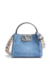 Valentino Medium Alltime Denim Tote Bag In Blue