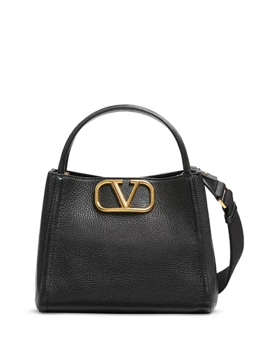 Valentino Garavani Medium Alltime Vlogo Top Handle Bag In Black