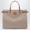 Valentino Antibes Big Shopping Bag With Adjustable Side Straps In Brown