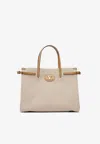 Valentino Medium Antibes Canvas Tote Bag In Sand