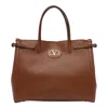 Valentino Medium Antibes Shopping Bag Leather Model In Brown