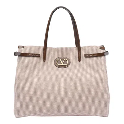 Valentino Garavani Medium Antibes Tote Bag In Beige
