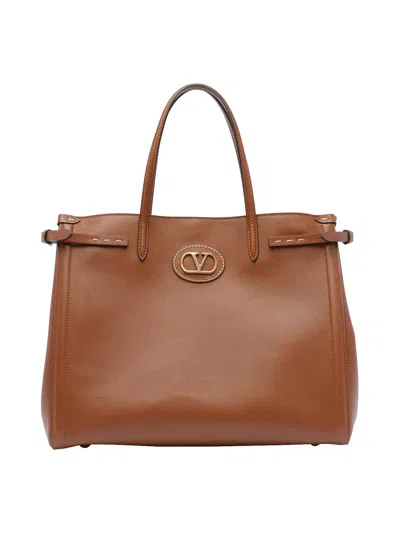 Valentino Garavani Medium Antibes Tote Bag In Marrón
