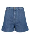 Valentino Denim Shorts With Back Pockets And Belt Loops