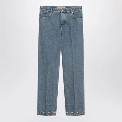 VALENTINO VALENTINO  MEDIUM BLUE JEANS WITH CABOCHONS