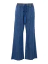Valentino Solid Denim Pants In Blue
